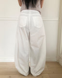 Colf back banding wide pants