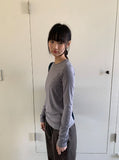 Beltary Color Round Long Sleeve Tee