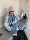 [unisex] Seiki Two-Way Color Matching Lettering Over Knit Zip-Up