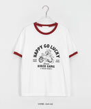 Delsha printing color matching ringer short sleeve tee