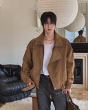 Seidon Suede High-Neck Rider Jacket
