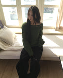 [MADE] Tens Crochet Net Overfit Boat Neck Knit
