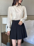 Lime Tencel Half Neck Tie Blouse