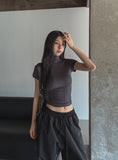 [U-BASIC] Jelly Ribbed Slim Short Polar Short Sleeve