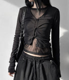 T-Din Twisted V-Neck Tee