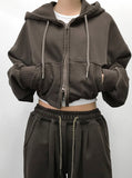 PIGMENT CROP HOODIE ZIP-UP