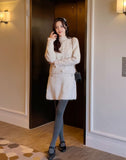 [Two-piece set] Sweety Wool Knit Cardigan Mini Skirt Set