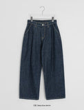 [unisex] Kidu Pintuck Raw Denim Wide Pants