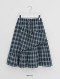 Dakonme Frill Check Banding Midi Skirt