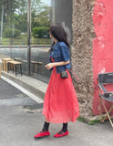 Fresh Denim Collar Short Jacket