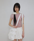 Button Shirred Balloon Skirt
