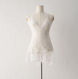 Lean Halter Lace Layered Frill Sleeveless