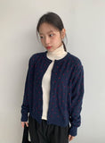 Yuhri Dot Round Knit Cardigan