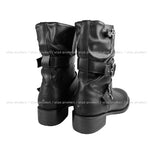 biker strap middle boots