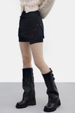 On-Fee Layered Eyelet Biker Pants