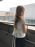 Ayu Dot Button Pintuck Blouse