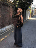 Hino Fluffy Fur Collar Pocket Jumper
