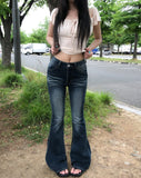 Cya Cat Washed Bootcut Denim Pants