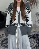 Ender Nordic Knit Hooded Zip-Up
