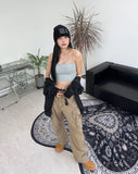 Leila Ribbed Crop Tube Top (with Cap)