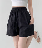 Vacation Beach Summer Banding Cargo Pocket Nylon Shorts