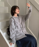 [unisex] Pokinin pocket over knit cardigan