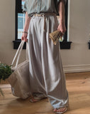 Marina two-tuck banding balloon slacks