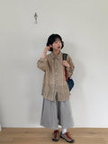 [unisex] Pweep Vintage Stripe Over Linen Shirt