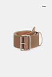 Low square wide leather belt