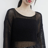 Ribin see-through knitwear
