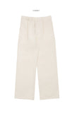 Living pintuck half-bending cotton pants