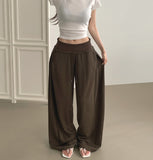 Wide ver. Fold Folding Mesh Fabric Banding Mega Wide Pants