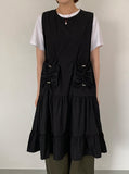 Habom Dot Nylon Layered Sleeveless One Piece