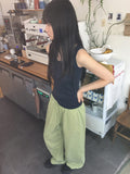 Duhin Basic Color Layered Round Sleeveless
