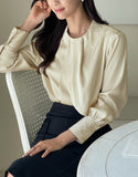 Atte Satin Pin-Tuck Blouse