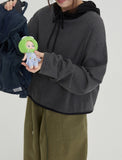[BAONHAUS] Notive Dot Semi Crop Color Matching Hoodie