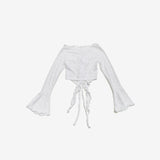 Romenin String Frill Unbalanced T-Shirt