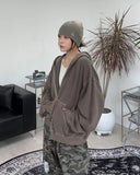 Cardin Pigment Washing Cropped Hooded Zip-Up