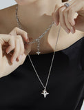 Nova Silver (W) Double Tag Long Necklace