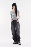 Milo snap wide denim pants