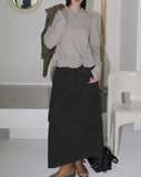 Nais Frill Layered Round Long Sleeve T-Shirt