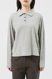 (W) Scoop Dot Collar Top
