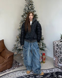 Kens zipper cargo denim pants
