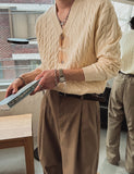 Louis cable V-neck cardigan