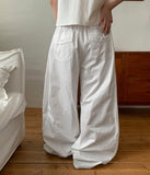 Bimtz Summer Basic Banding Wide Pants