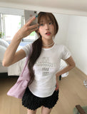 Metallic Cross Slim Short Sleeve