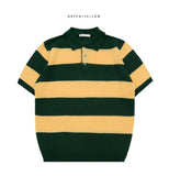 Boucle stripe collar knit