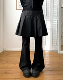 [Fake Layered] Luan Eyelet Layered Midi Skirt with Bootcut Pants