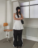 Glare pleated bustier one-piece