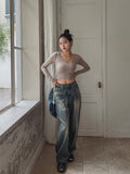Basic Heat V-neck Long-sleeved T-shirt